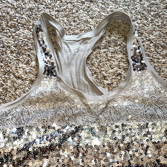 Beautiful Sequined Express tank top! Size: M - Picture 3 of 4